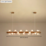 Brown Modern Linear Island Pendant Metal Lamp