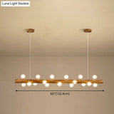 Brown Modern Linear Island Pendant Metal Lamp