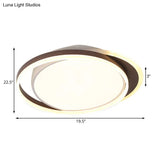 Brown Orbit Led Flush Mount Ceiling Light For Living Room - Simple 16’/19.5’ Wide Warm/White