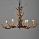 Brown Resin Chandelier Light Fixture - Traditional Antler Ceiling Lighting For Living Room 6 /