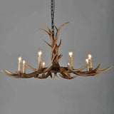 Brown Resin Chandelier Light Fixture - Traditional Antler Ceiling Lighting For Living Room 8 /