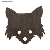 Brown Wood Fox Wall Lamp - Cartoon Style Led Lighting For Kids Bedroom