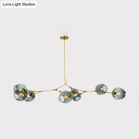 Bubble Chandelier With Modern Glass Ball Shade - 5/6/7 Lights Black/Gold Finish Ceiling Lighting