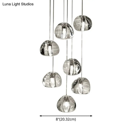Bubble Glass Mini Pendant Light - Modern Nordic Design Led Round Stair Hanging Lamp