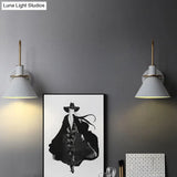 Bugle-Shaped Macaron Wall Light With Metal Shade For Bedroom