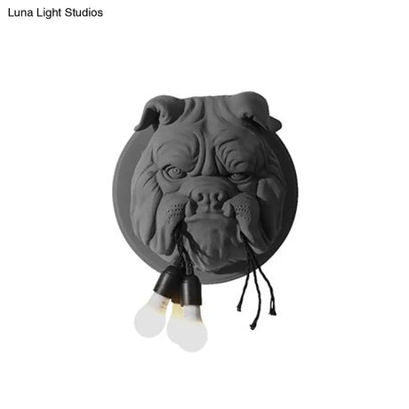 Bulldog Wall Light Nordic Resin Bathroom Sconce With 3 Heads - Stylish Lighting Fixture