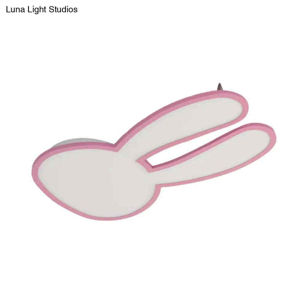 Bunny Ceiling Lamp For Baby Girl’s Room - Acrylic Led Mount Light With Eye-Care Technology