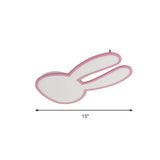 Bunny Ceiling Lamp For Baby Girls Room - Acrylic Led Mount Light With Eye-Care Technology