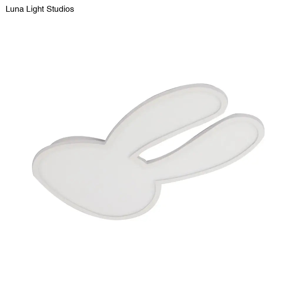 Bunny Ceiling Lamp For Baby Girl’s Room - Acrylic Led Mount Light With Eye-Care Technology