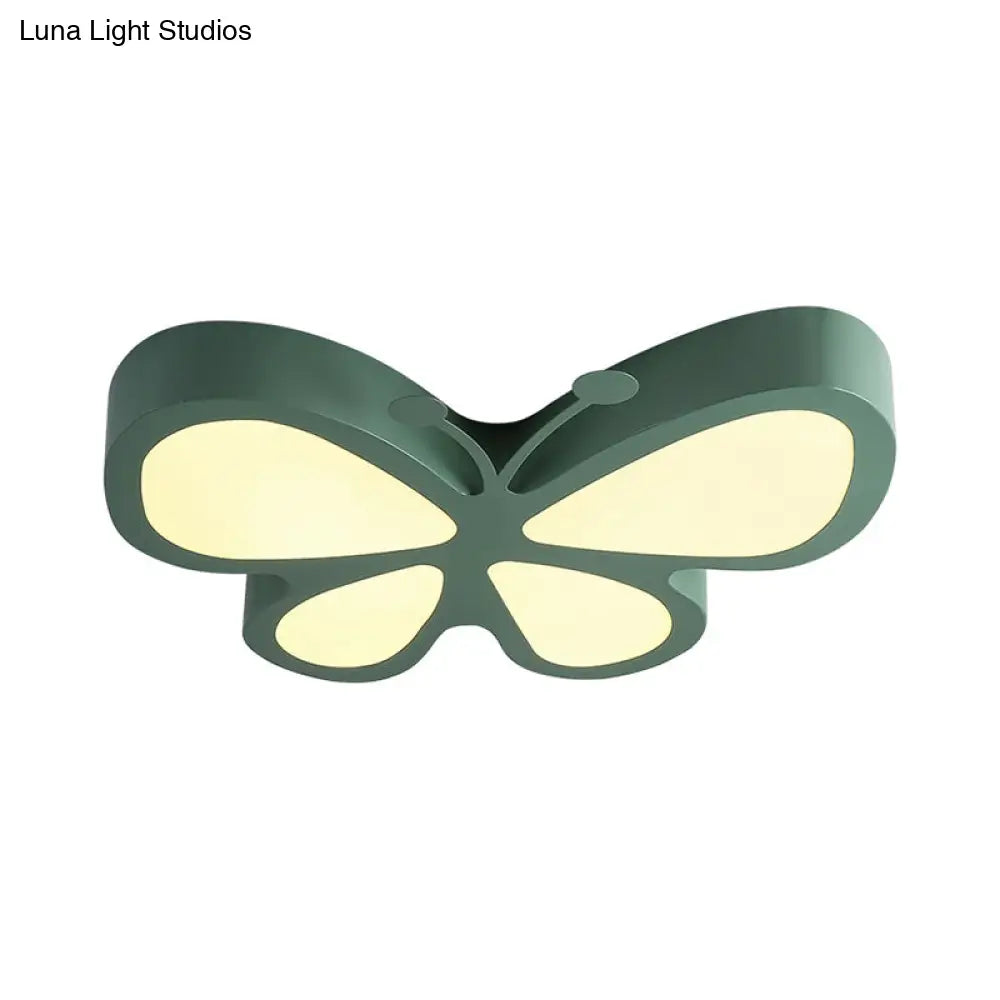 Butterfly Acrylic Metal Led Ceiling Light For Child’s Bedroom - Flush Mount
