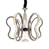 Modern Crystal Butterfly Ceiling Pendant Light In Chrome - Led Warm/White Glow Ideal For Restaurant