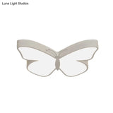 Butterfly Led Flush Mount Lamp In Warm/White Light 19.5’/23.5’ Width - White/Pink/Blue Cartoon