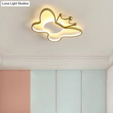 Butterfly Semi Flush Ceiling Lights - Cartoon Aluminum Chandelier For Kids Bedroom