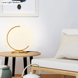 C-Shaped Aluminum Led Table Lamp With Dimmer Switch - Minimalist Style Night Light