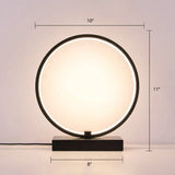 C-Shaped Aluminum Led Table Lamp With Dimmer Switch - Minimalist Style Night Light Black