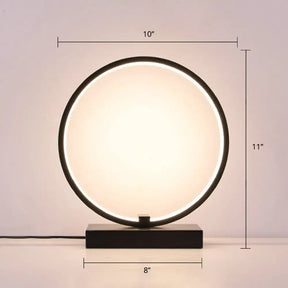 C-Shaped Aluminum Led Table Lamp With Dimmer Switch - Minimalist Style Night Light Black