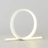 C-Shaped Aluminum Led Table Lamp With Dimmer Switch - Minimalist Style Night Light White