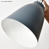 Candy Colored Bucket Hanging Light - Macaron Aluminum Pendant (1 Light) In Blue/Pink For Office Or
