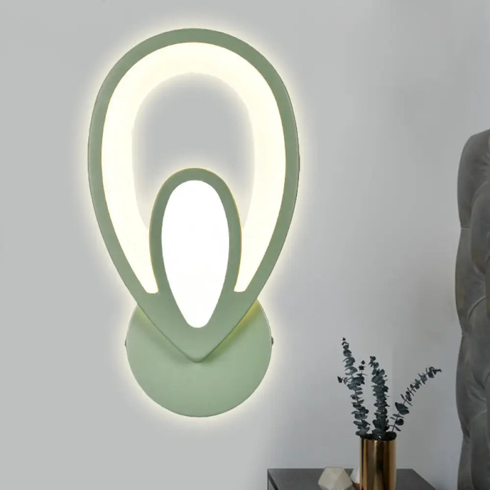 Candy Colored Cartoon Sconce Lamp For Childs Bedroom Stair Wall Green / Water Drop