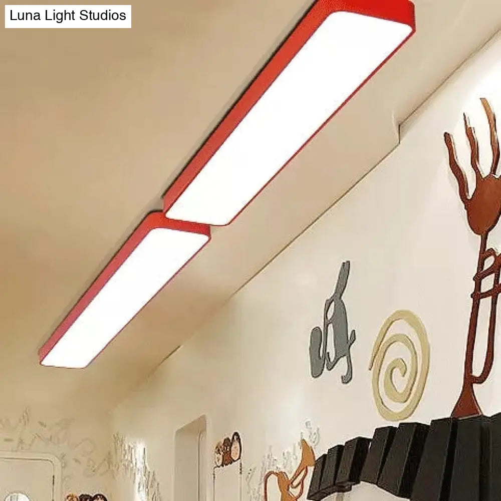Candy Colored Led Ceiling Lamp For Baby And Kids’ Bedroom - Acrylic Linear Mount