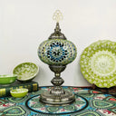 Caroline - Moroccan Oblong Night Light Stained Art Glass Lamp Green