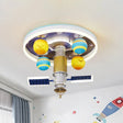 Cartoon Acrylic Led Kid - Bedroom Flush Ceiling Lamp In Yellow And Blue - Satellite Mount Fixture