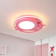 Cartoon Bee Led Ceiling Light In Pink For Nursery - Modern & Fun With Warm/White / White