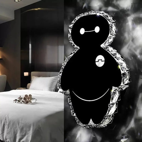 Cartoon Black Wall Sconce With Movie Figure Acrylic Light For Kids Bedroom / Warm