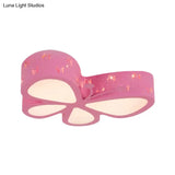 Cartoon Butterfly Led Ceiling Lamp For Girls’ Room - Flushmount Acrylic Light