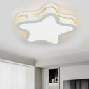 Cartoon Classroom Ceiling Light In White - Acrylic Flush Mount Fixture /
