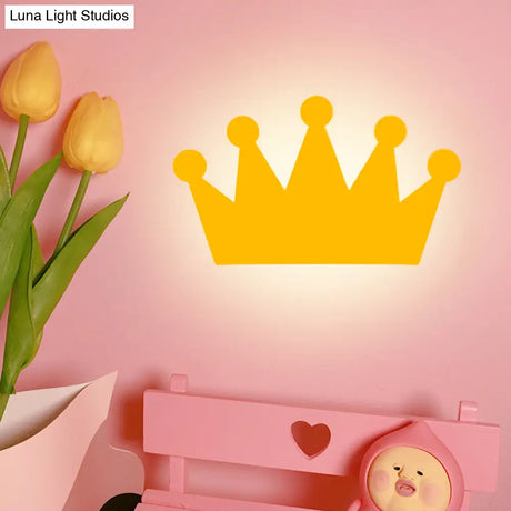 Cartoon Crown Wall Light - Energy-Saving Led For Kids Bedroom