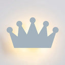Cartoon Crown Wall Light - Energy-Saving Led For Kids Bedroom Grey