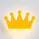 Cartoon Crown Wall Light - Energy-Saving Led For Kids Bedroom Yellow