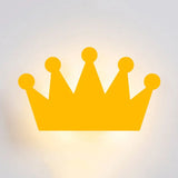 Cartoon Crown Wall Light - Energy-Saving Led For Kids Bedroom Yellow