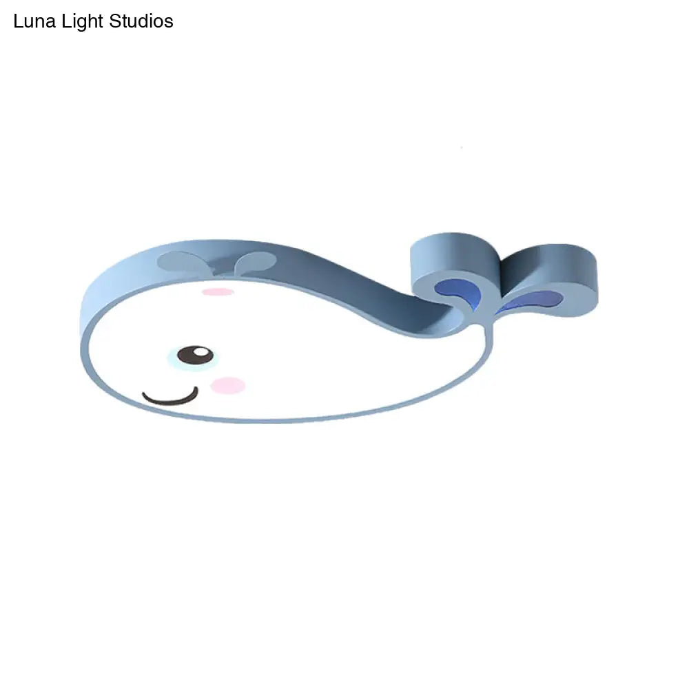 Cartoon Dolphin Kindergarten Ceiling Light Fixture - Acrylic