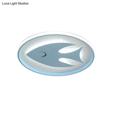 Cartoon Fish/Giraffe Ceiling Light For Nursery - Integrated Led Flushmount Lamp In Pink/Blue Acrylic