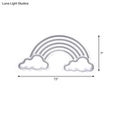 Cartoon Led Bedroom Nightstand Lamp With Rainbow Shade - White Night Lighting
