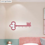 Cartoon Led Bedroom Wall Sconce Lamp With Metal Hook - Black/White/Pink