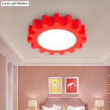 Cartoon Led Ceiling Light For Kindergarten: Metal Gear Mount