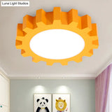 Cartoon Led Ceiling Light For Kindergarten: Metal Gear Mount