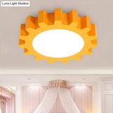 Cartoon Led Ceiling Light For Kindergarten: Metal Gear Mount