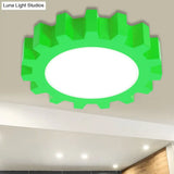 Cartoon Led Ceiling Light For Kindergarten: Metal Gear Mount