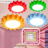 Cartoon Led Ceiling Light For Kindergarten: Metal Gear Mount