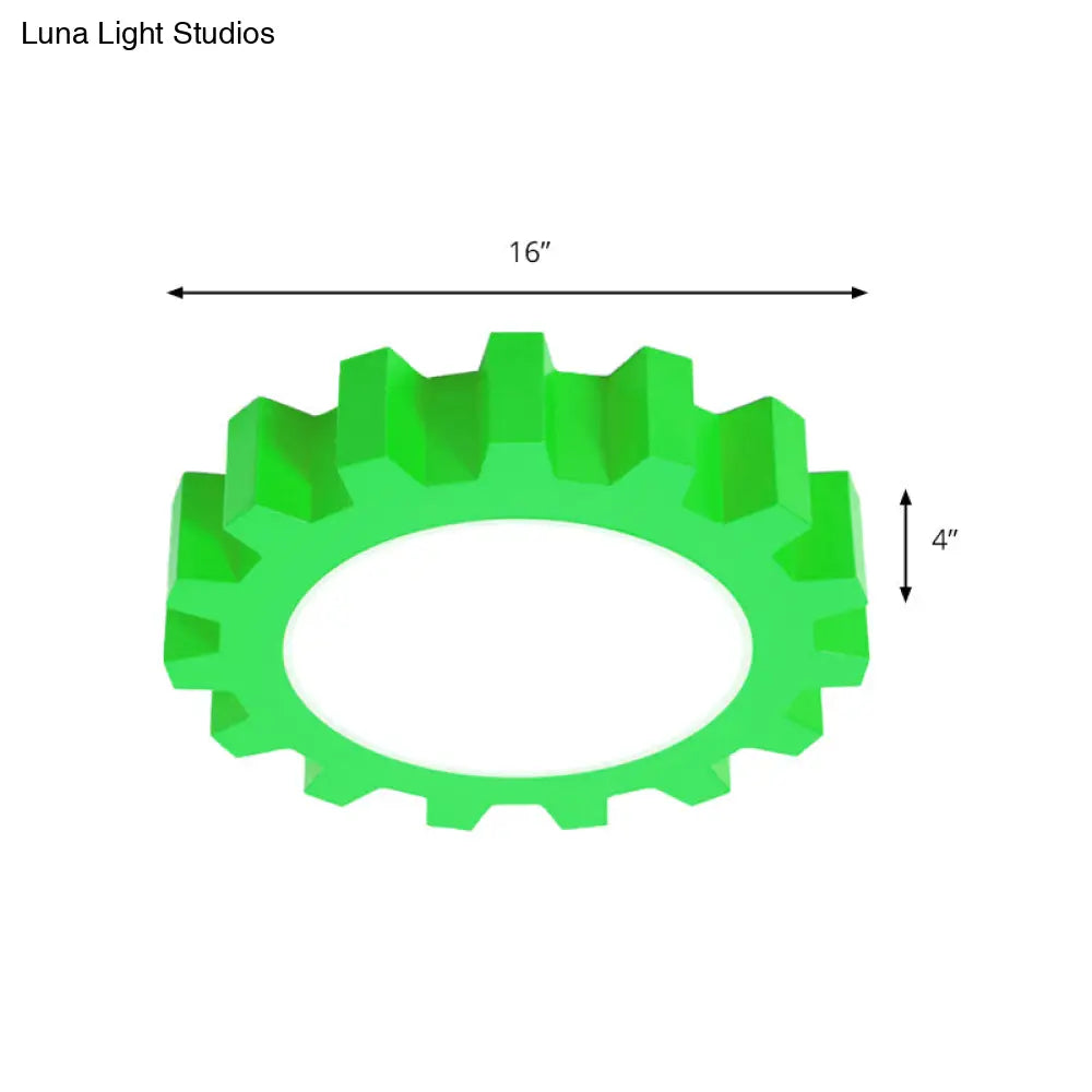 Cartoon Led Ceiling Light For Kindergarten: Metal Gear Mount