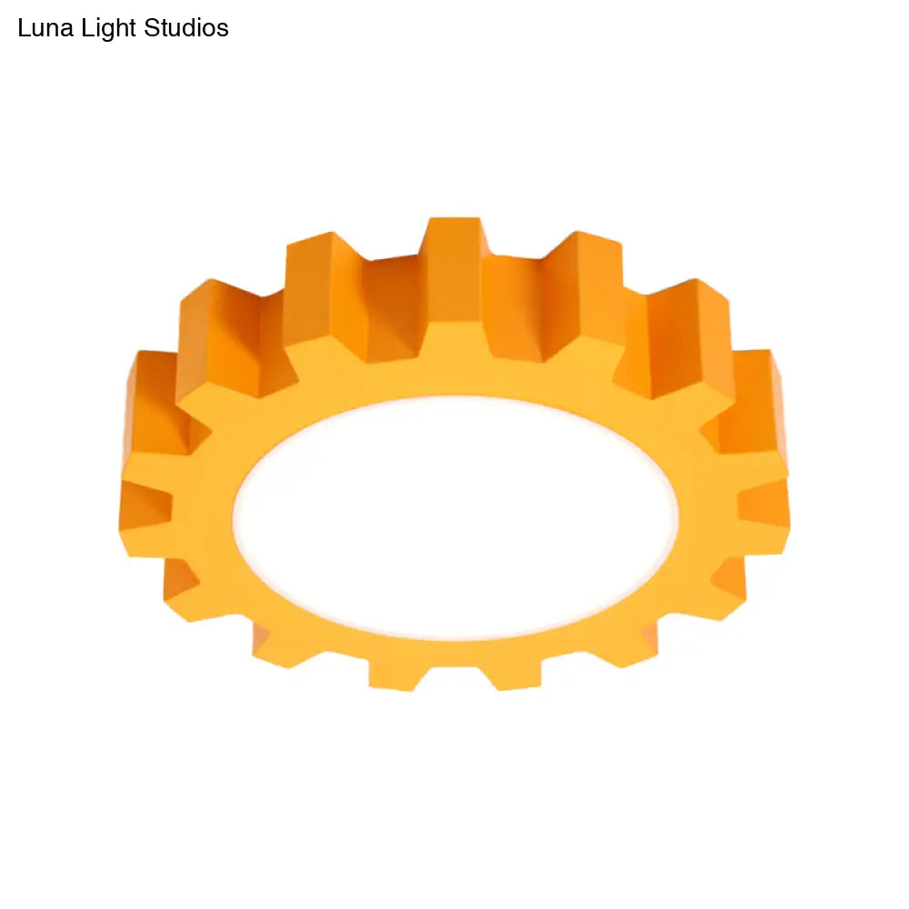 Cartoon Led Ceiling Light For Kindergarten: Metal Gear Mount