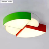Cartoon Led Tangram Flush Mount Ceiling Light For Living Room - Acrylic Fixture