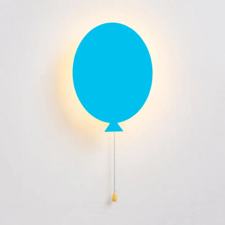 Cartoon Led Wall Sconce - Wooden Slim Panel Balloon Light For Childs Bedroom Or Kindergarten Sky