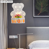 Cartoon Pattern Led Wall Lamp - Elegant White Acrylic Sconce Light For Living Room Décor