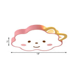 Cartoon Pink Led Flush Mount Lamp For Bedroom - Acrylic Cloud Ceiling Fixture In White/3 Colors