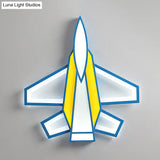 Cartoon Plane Led Flush Mount Ceiling Light - Perfect For Childrens Rooms Yellow / 21.5 White